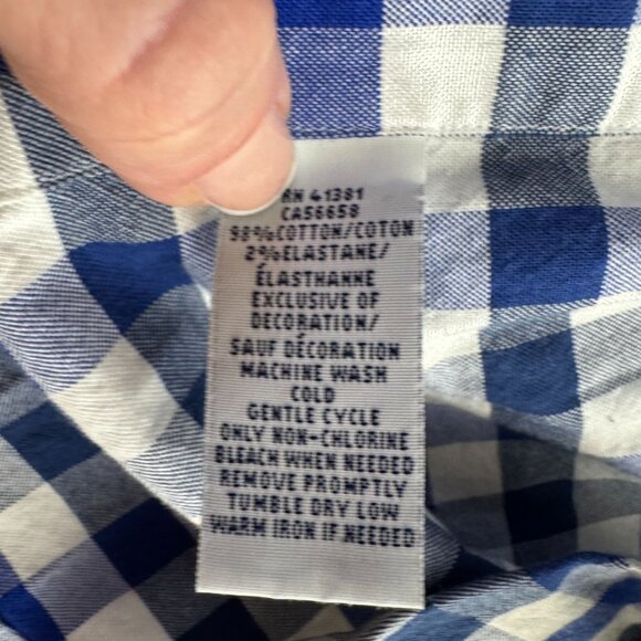 Ralph Lauren Button Up Oxford Shirt Men XL Slim Fit Blue Gingham Flesh Pony Logo - Picture 4 of 7